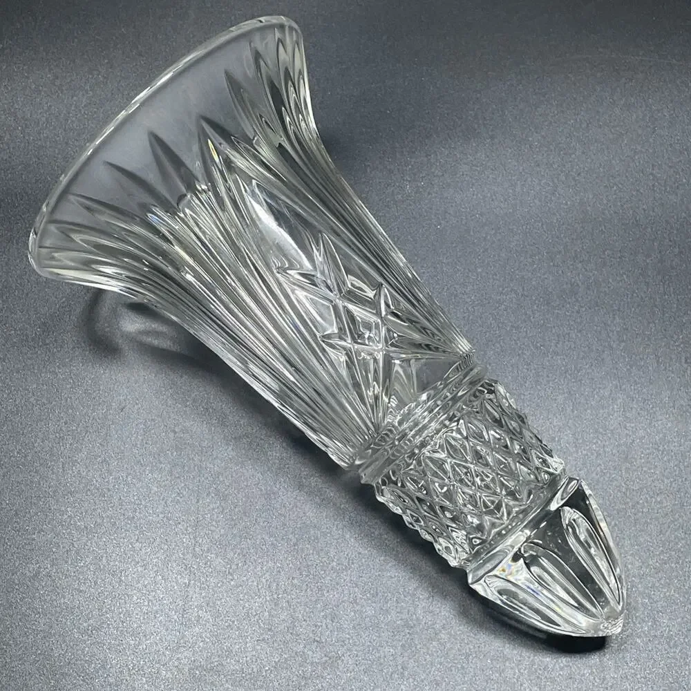 Vintage Godinger Shannon Crystal Vase 11” Cut Glass w/Silver Plated Ornate Stand